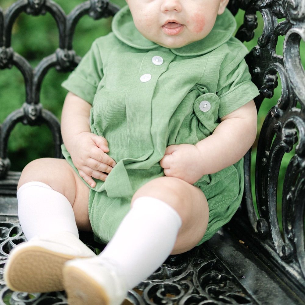 Little English Green corduroy bubble
